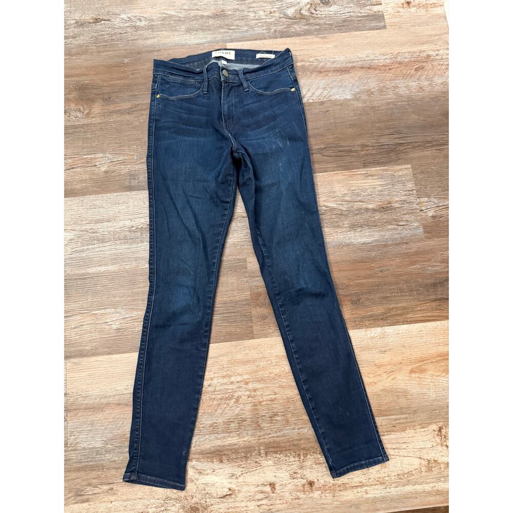FRAME Le High Skinny Crop dark wash denim jean in size 27 womens